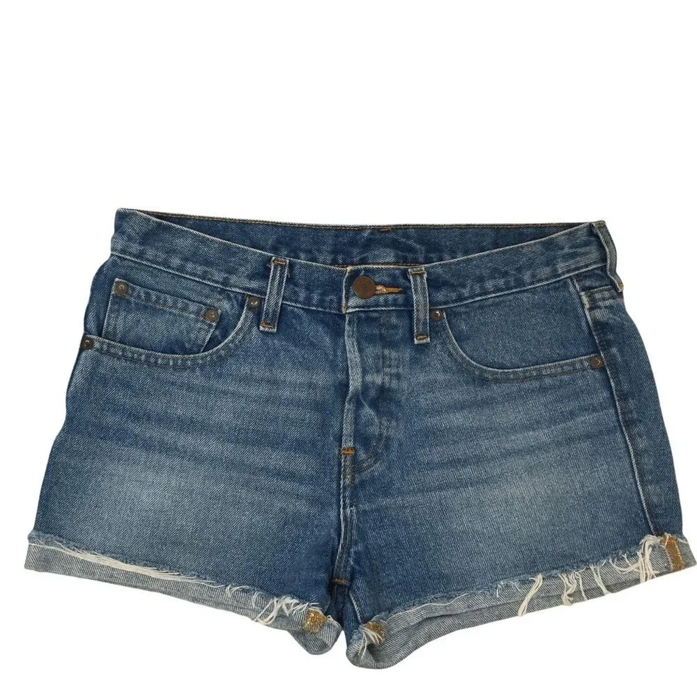 BDG Urban Outfitters Rolled Hem Womens Mom Shorts Frayed Hems Size 26 - Picture 1 of 6